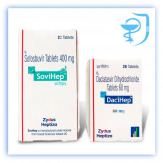 Купить Софосбувир и Даклатасвир, Sofosbuvir 400mg, Ледипасвир цена, Велпатасвир